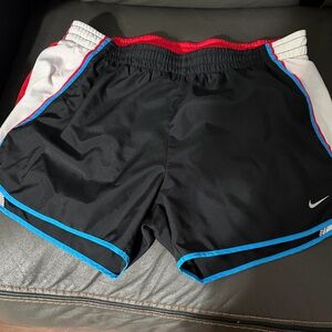 Nike Black Running Shorts with White, Red & Blue Trim